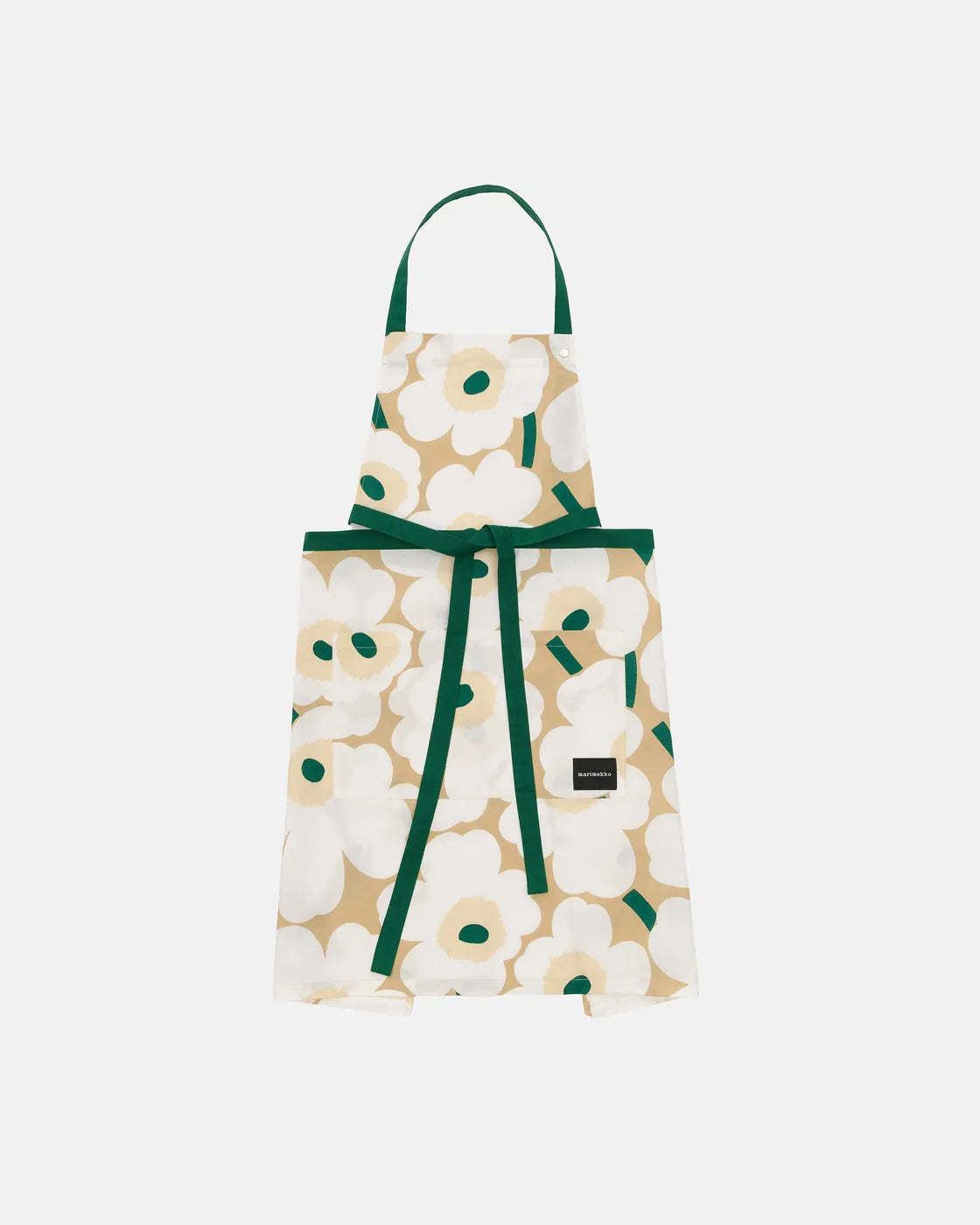 Pieni Unikko Apron sand white hay emerald