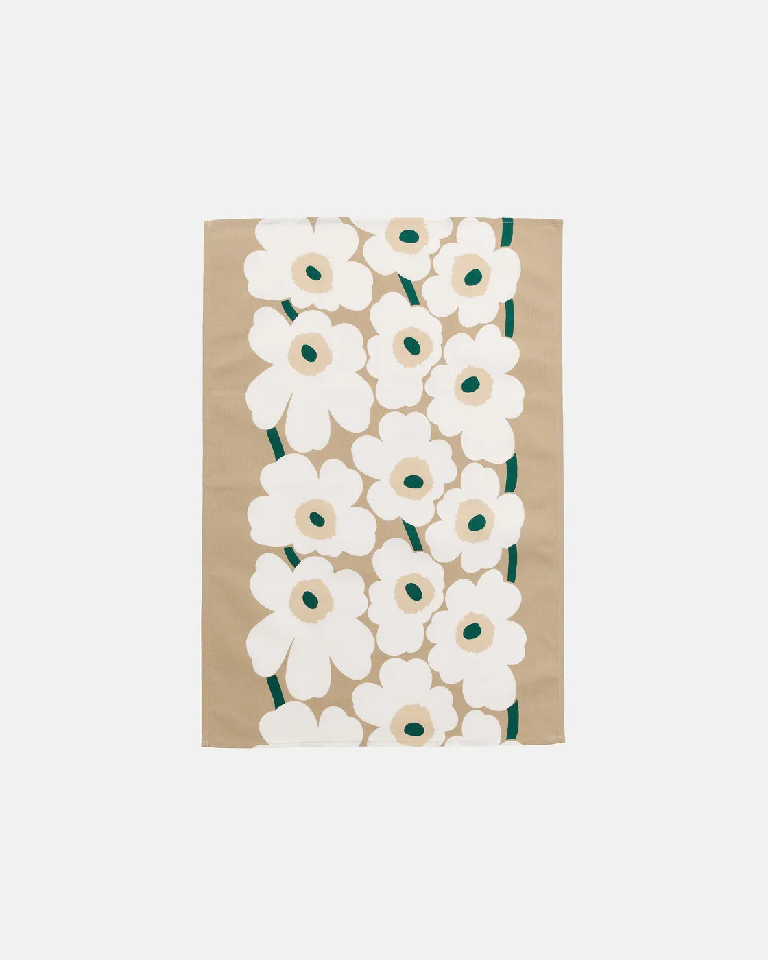 Unikko Kitchen towel 47x70 cm sand white hay emerald