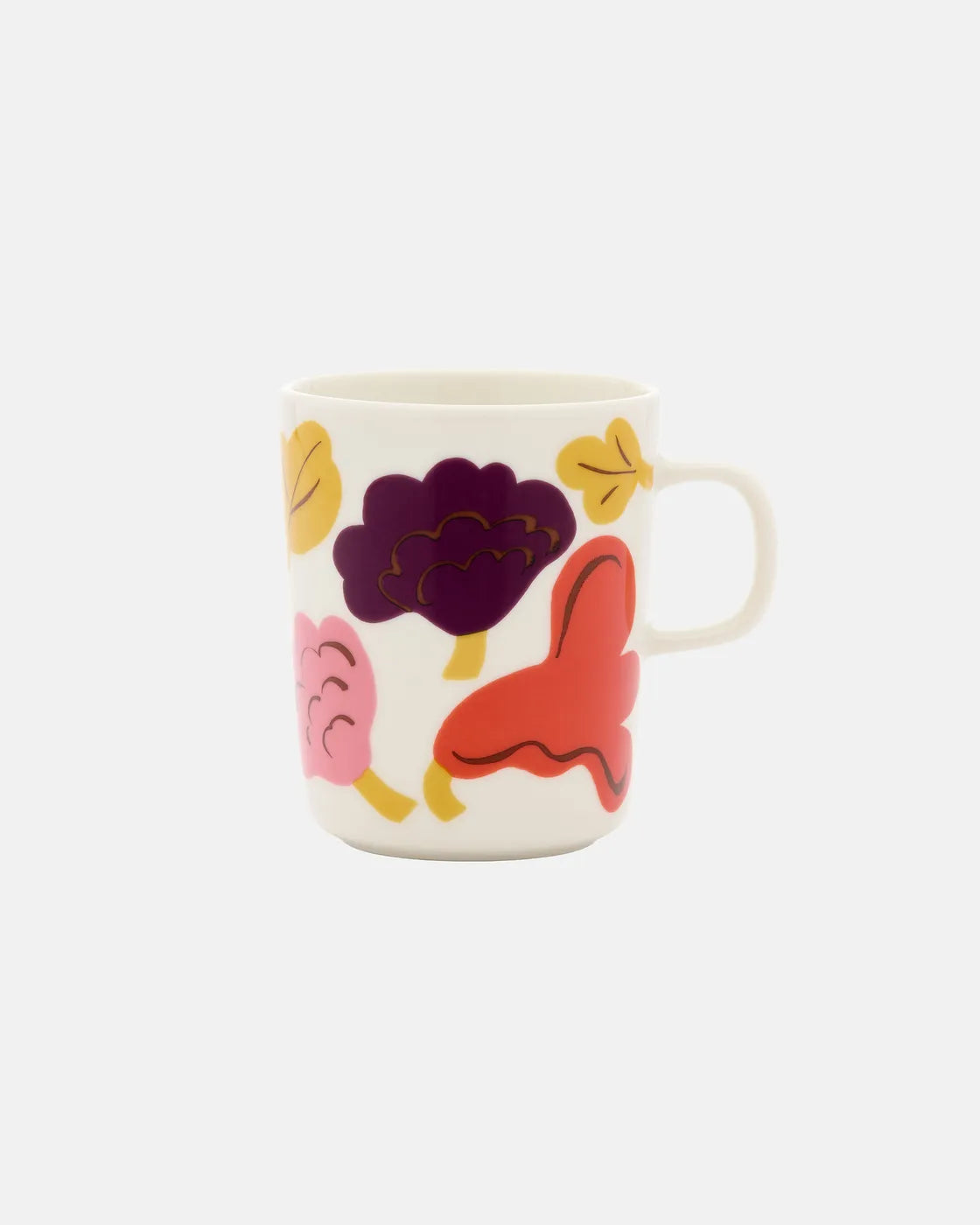 Oiva / Kukasta kukkaan Mug 2,5 dl white pink terracotta plum