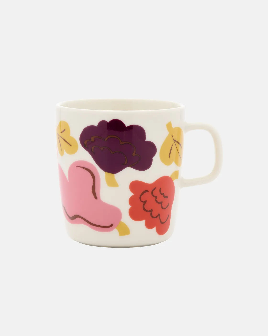 Oiva / Kukasta kukkaan Mug 4 dl white pink terracotta plum