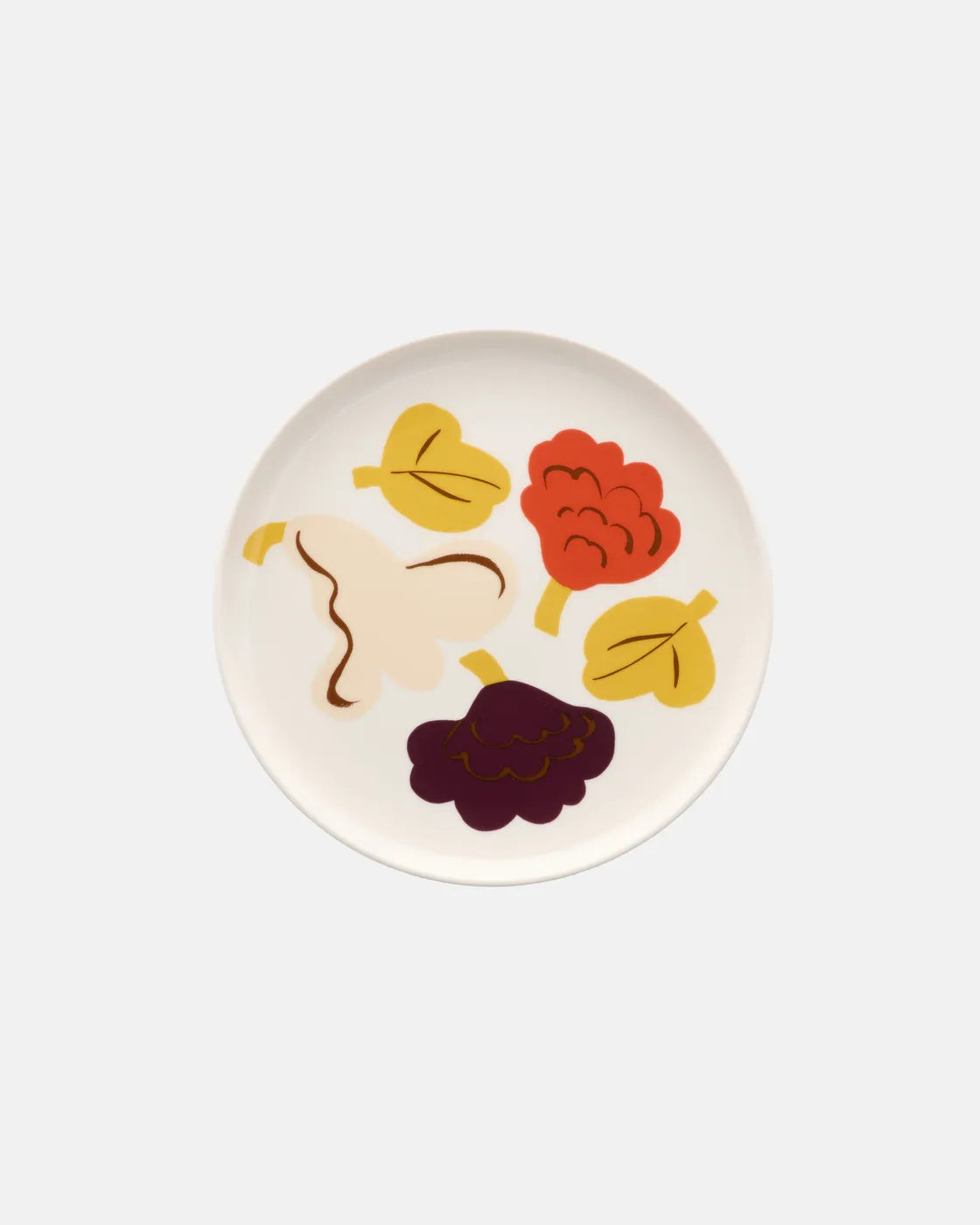 Oiva / Kukasta kukkaan Plate 20 cm white pink terracotta plum