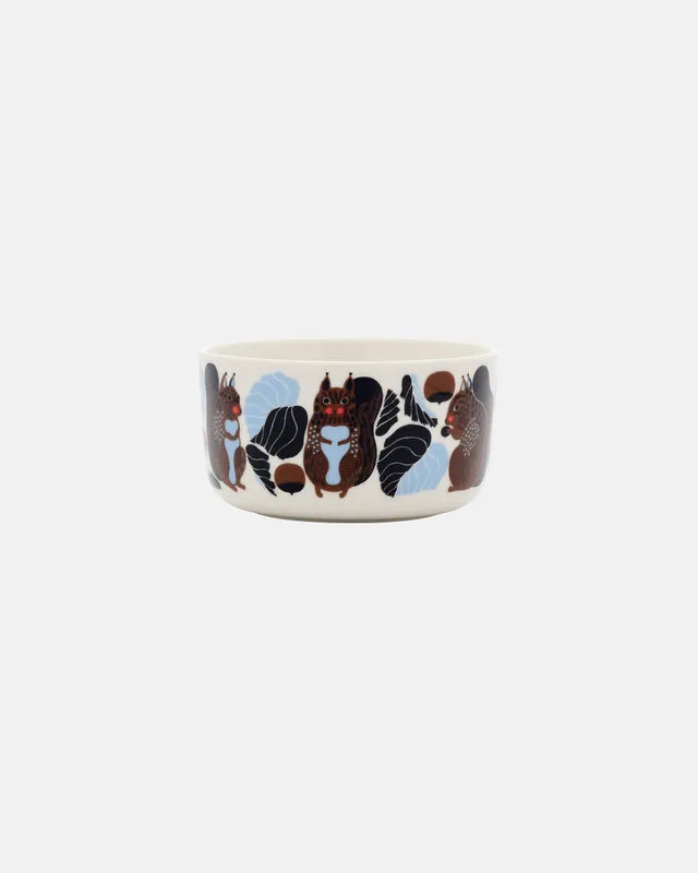 Oiva / Kurre Bowl 5 dl white brown black light blue