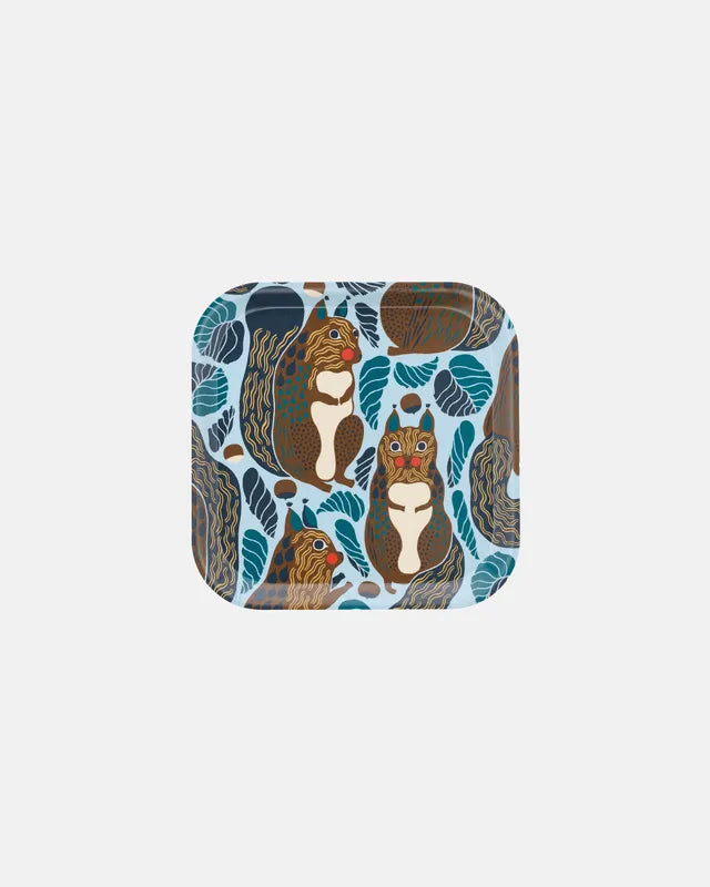 Kurre Tray 20x20 cm white sky blue multicolour