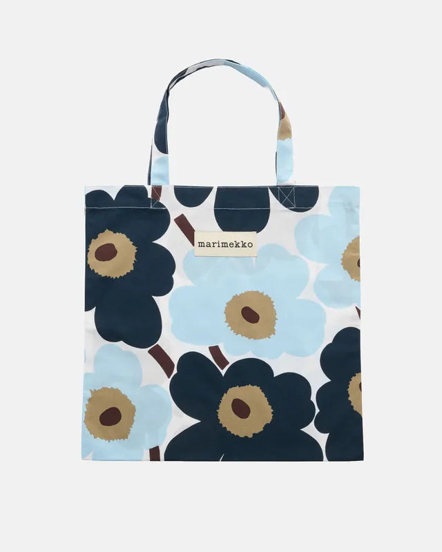 Pieni Unikko Bag 43x44 cm white blueberry colbalt blue dark brown