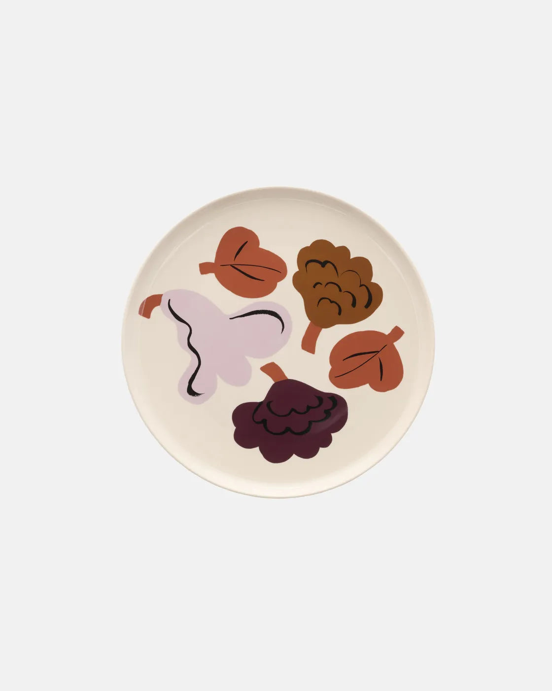 Oiva / Kukasta Kukkaan Plate 20 cm stoneware,plum,bronze,terrac.