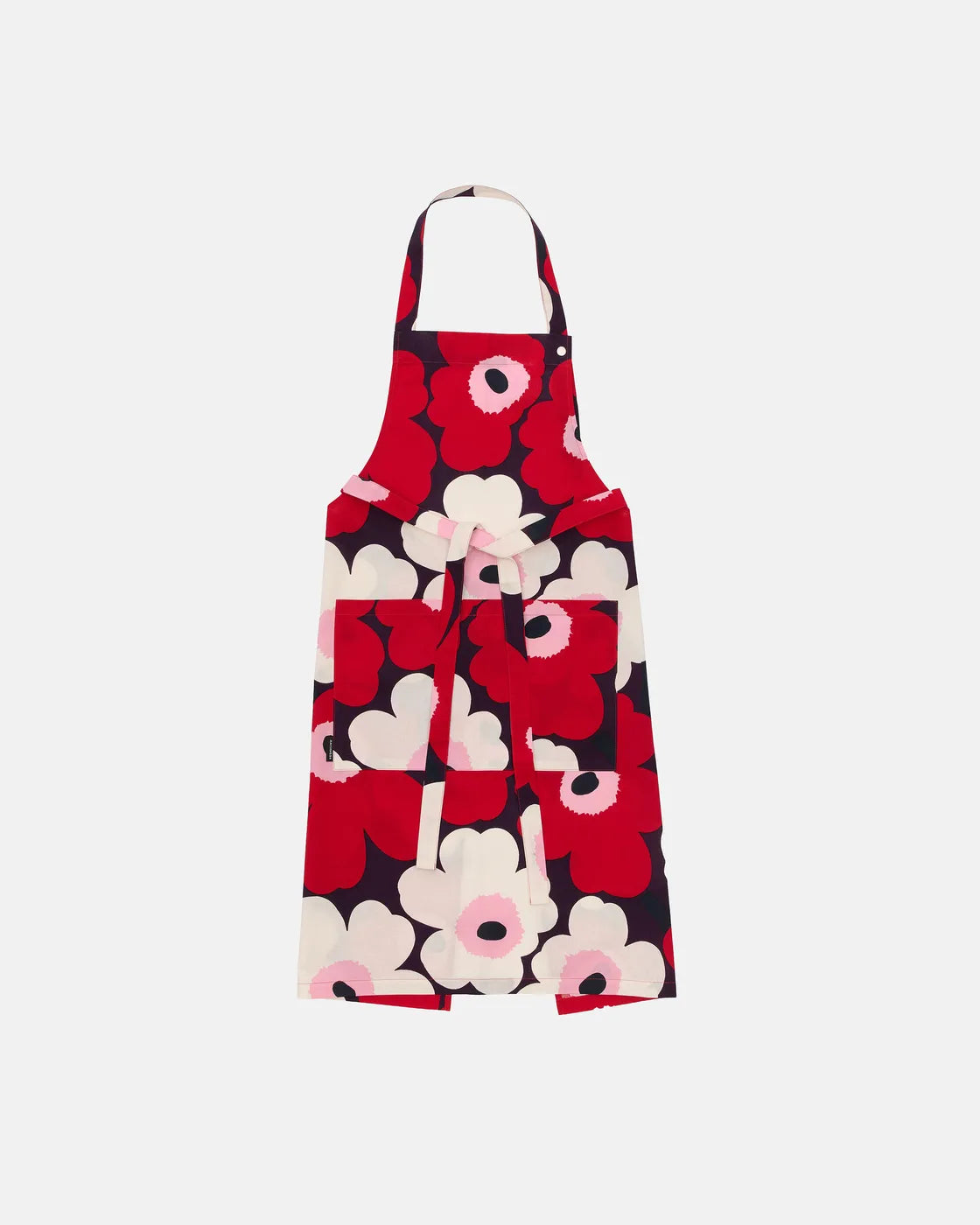 Pieni Unikko Apron plum cranberry off white rose
