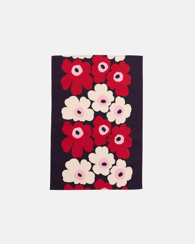 Unikko Kitchen towel 47x70 cm plum cranberry off white rose