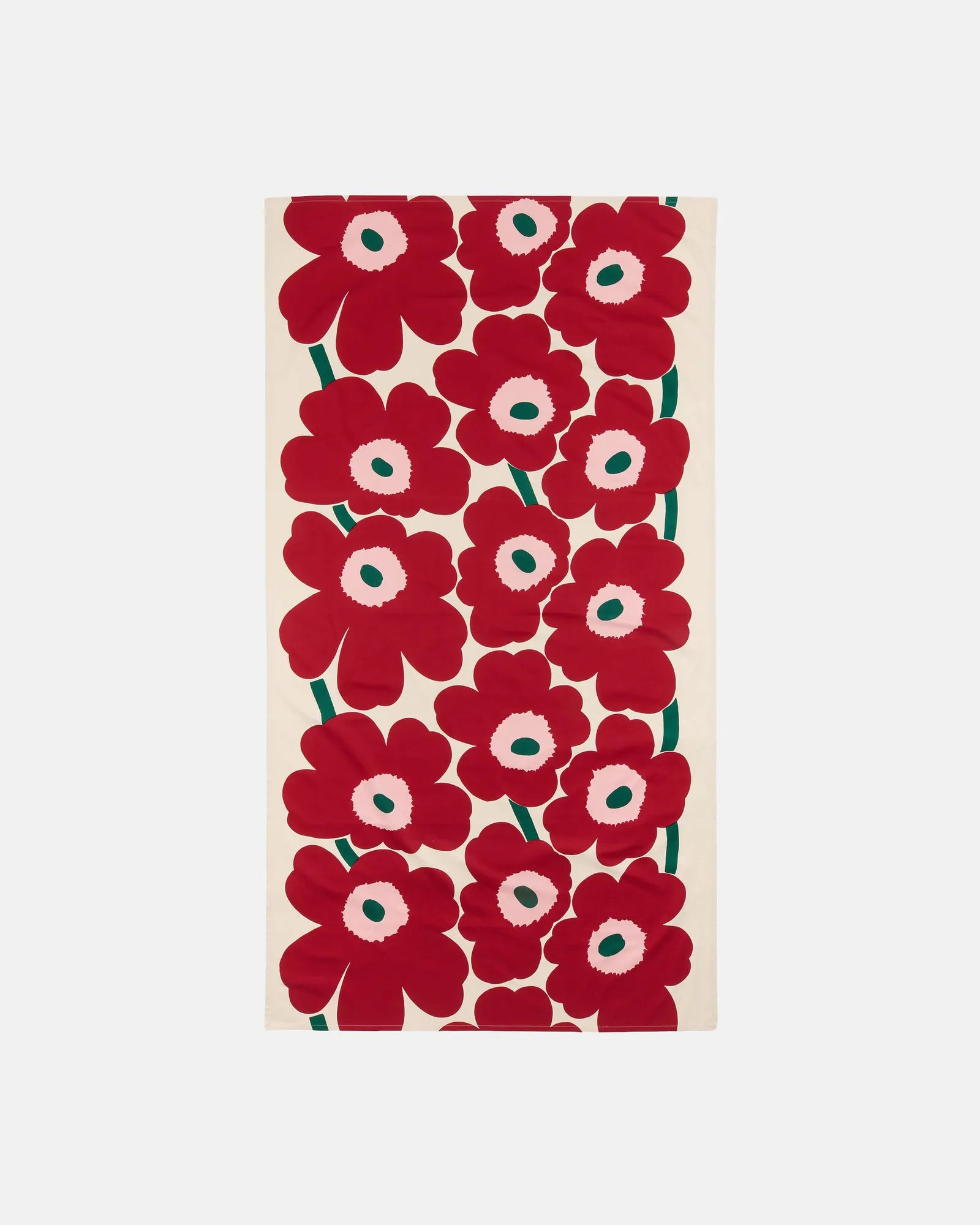 Unikko Tablecloth 135x250 cm off white cranberry rose