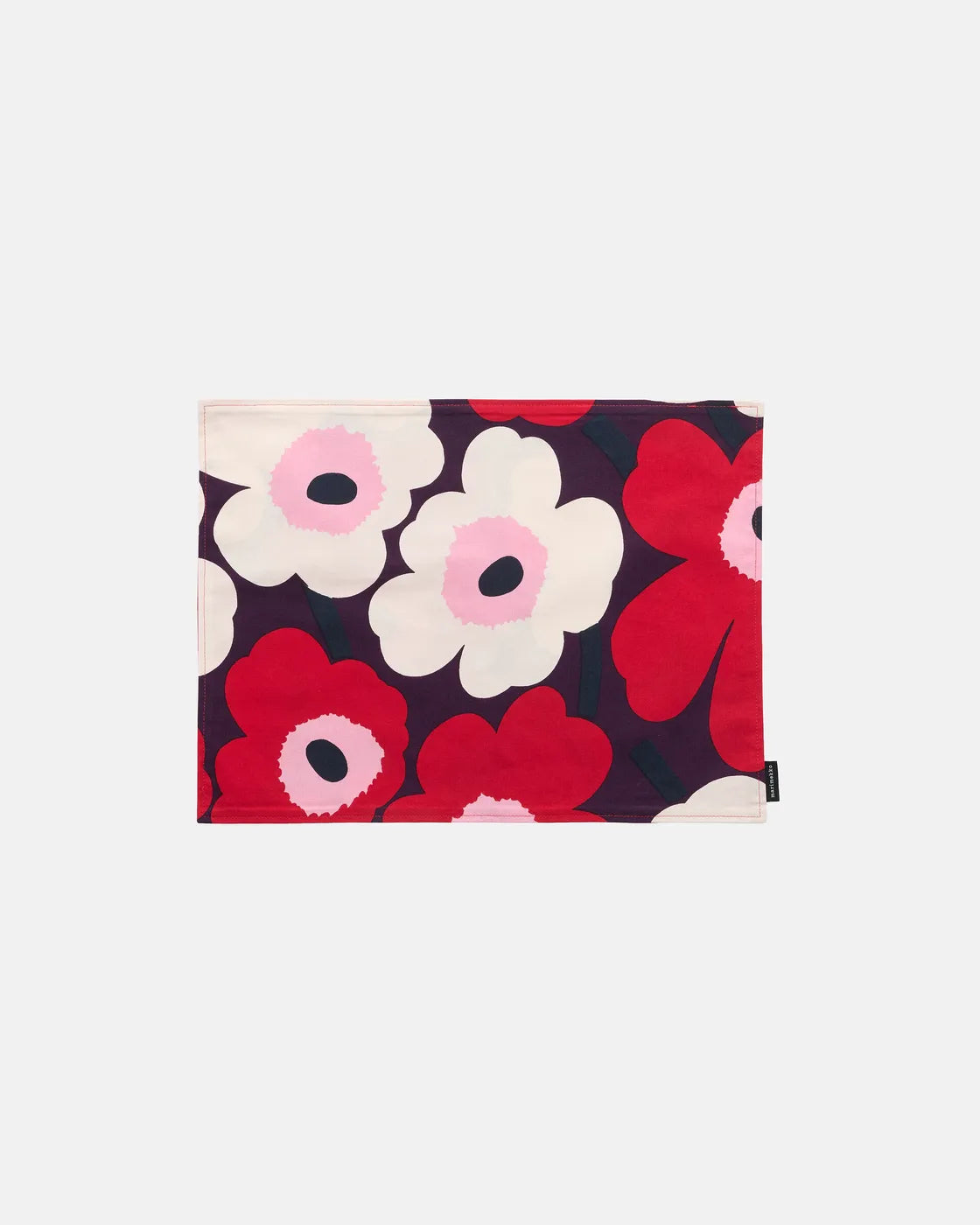 Pieni Unikko Acrylic coated placemat plum cranberry off white rose