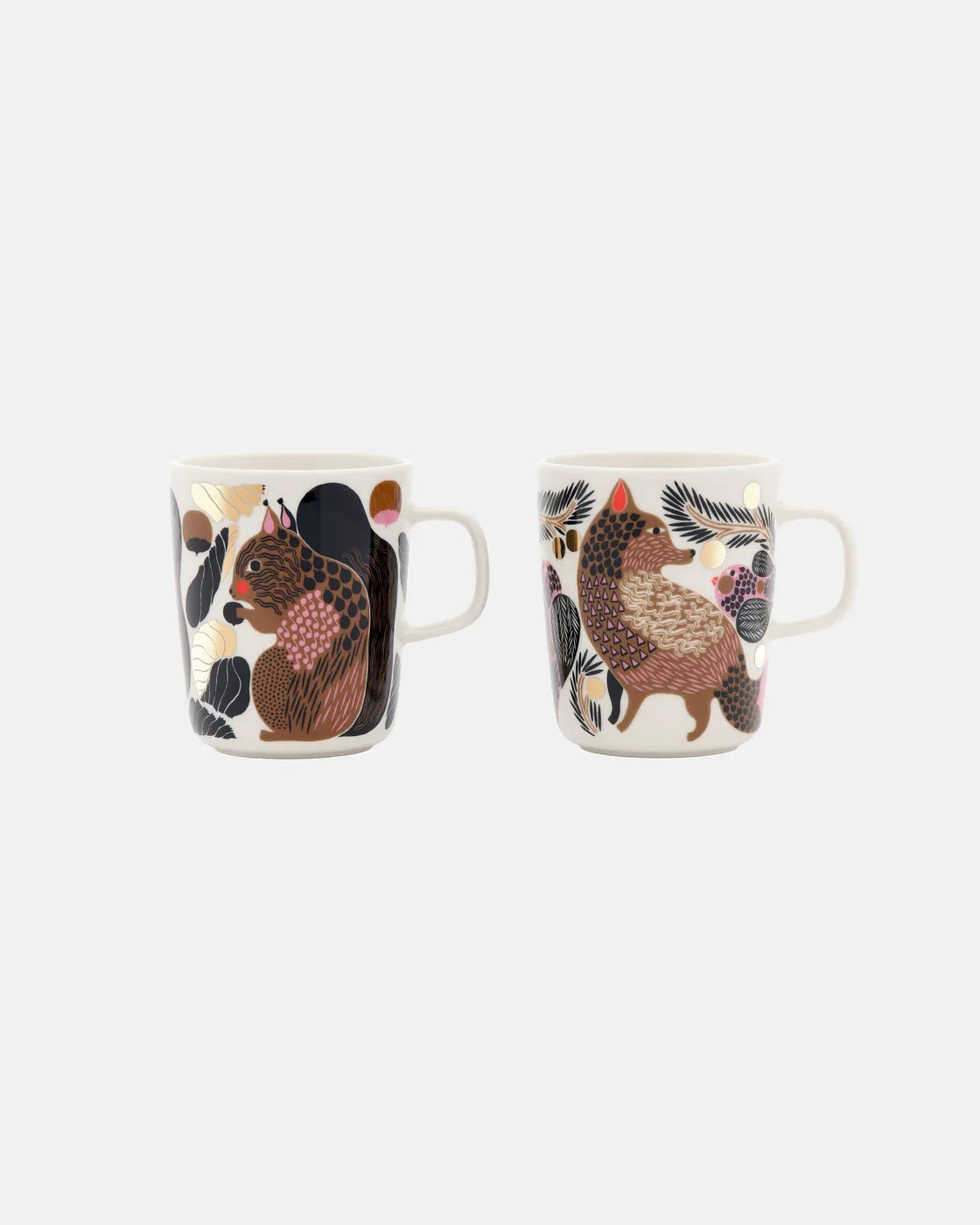 Oiva / Kurre&Ketunmarja Mug 2,5 dl 2 pcs white, multicolour, gold