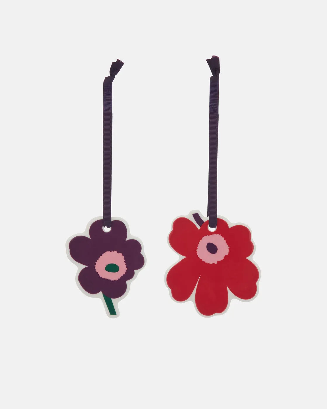 Unikko Flat ornament 2 pcs cranberry pink plum