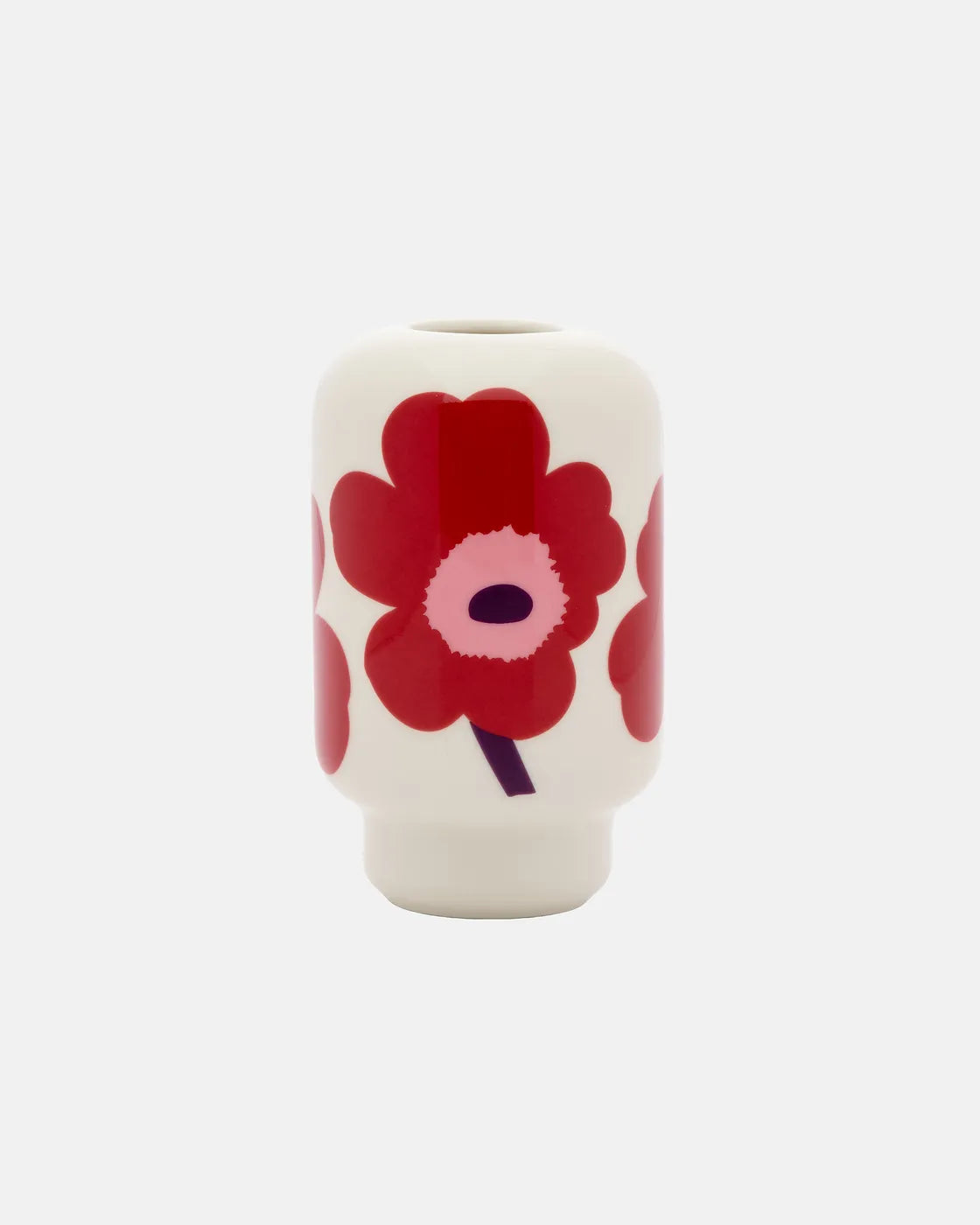 Unikko Ceramic vase white, cranberry, pink, plum