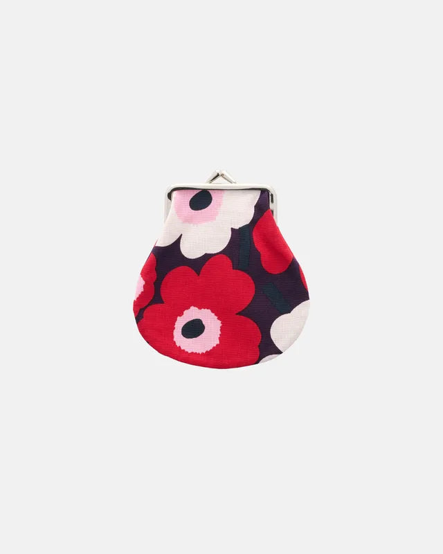 Mini Unikko Pieni kukkaro Purse plum cranberry off white rose