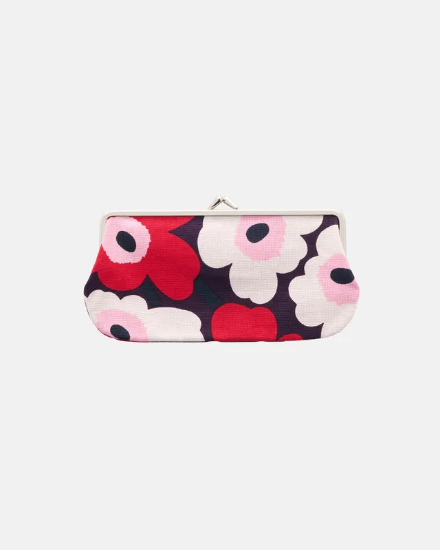 Mini Unikko Silmälasi kukkaro Purse plum cranberry off white rose