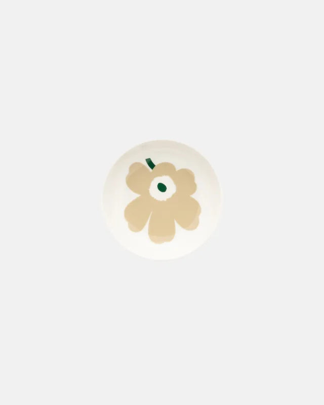 Oiva / Unikko Dish 13 cm beige white light sand dark green