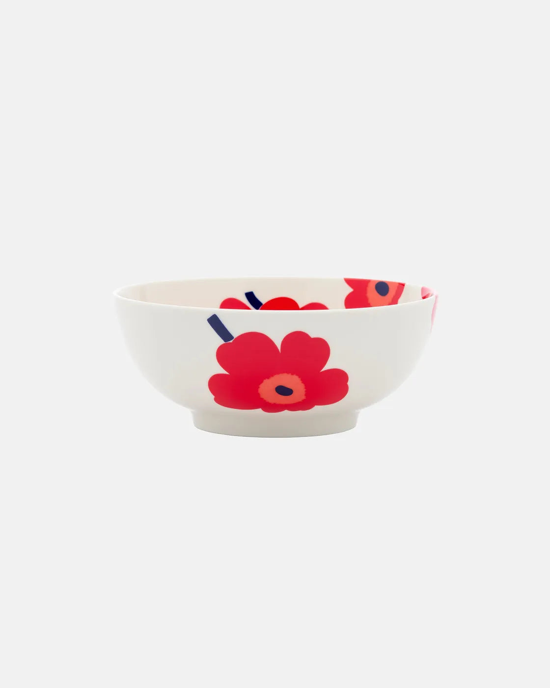 Oiva / Unikko Bowl 1,5 l white red blue