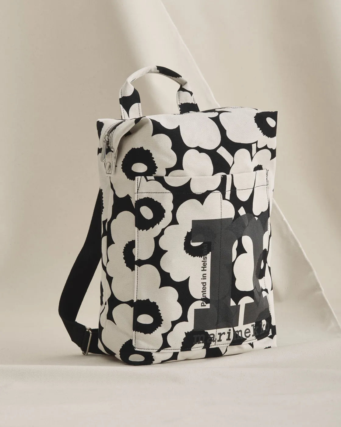 Mono Backpack Unikko cotton black
