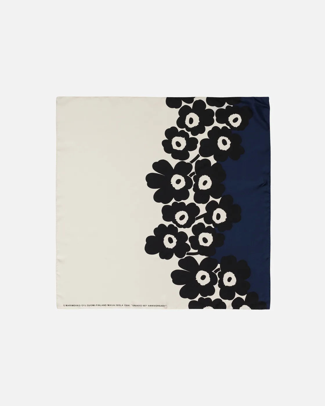 Lauhtua Unikko Silk Scarf dark navy off-white black