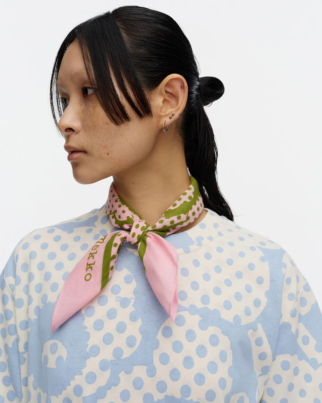 Astrilli Unikko Scarf light blue red