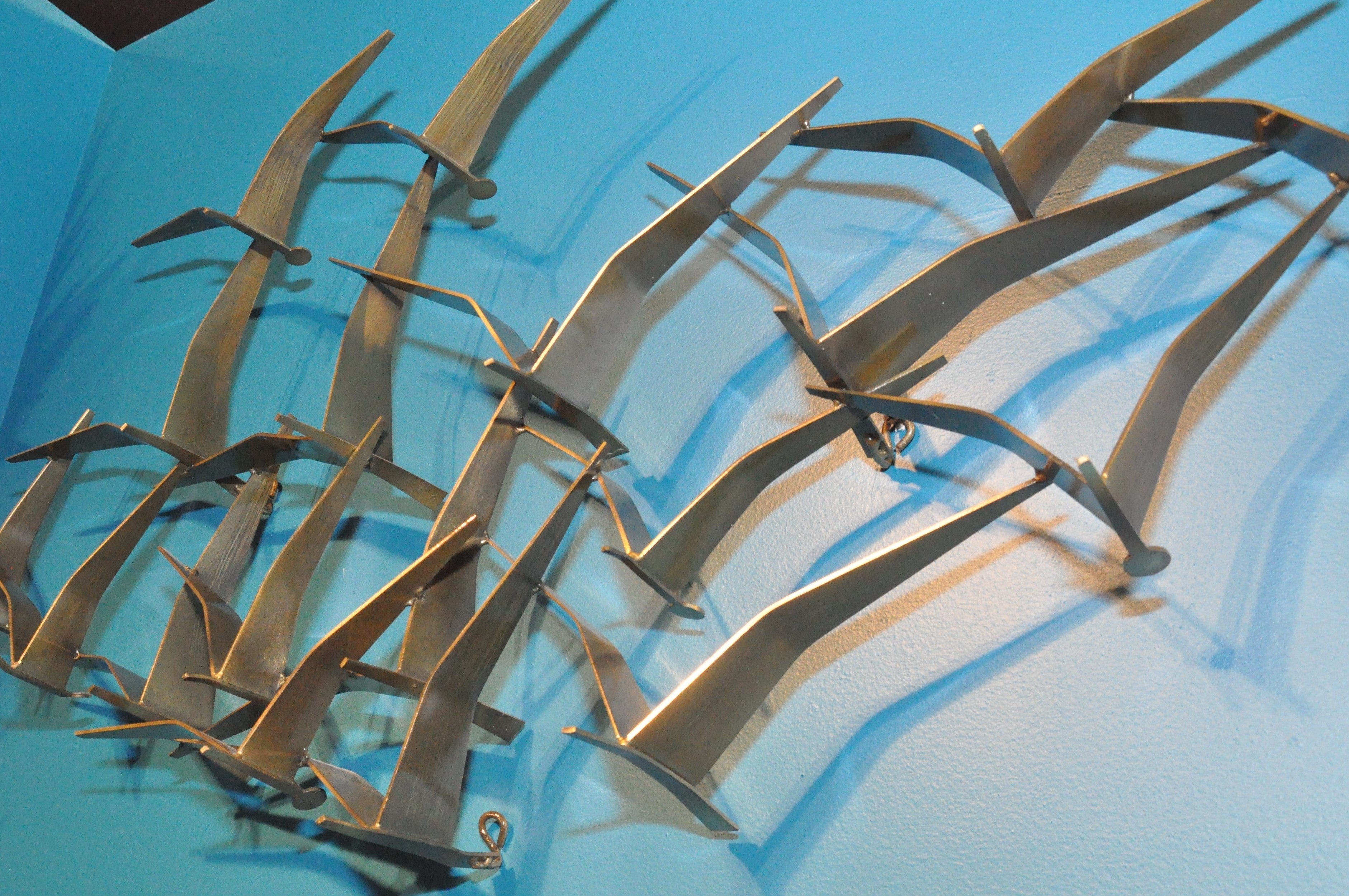 Curtis Jere metal wall art SEAGULLS II - BRASS