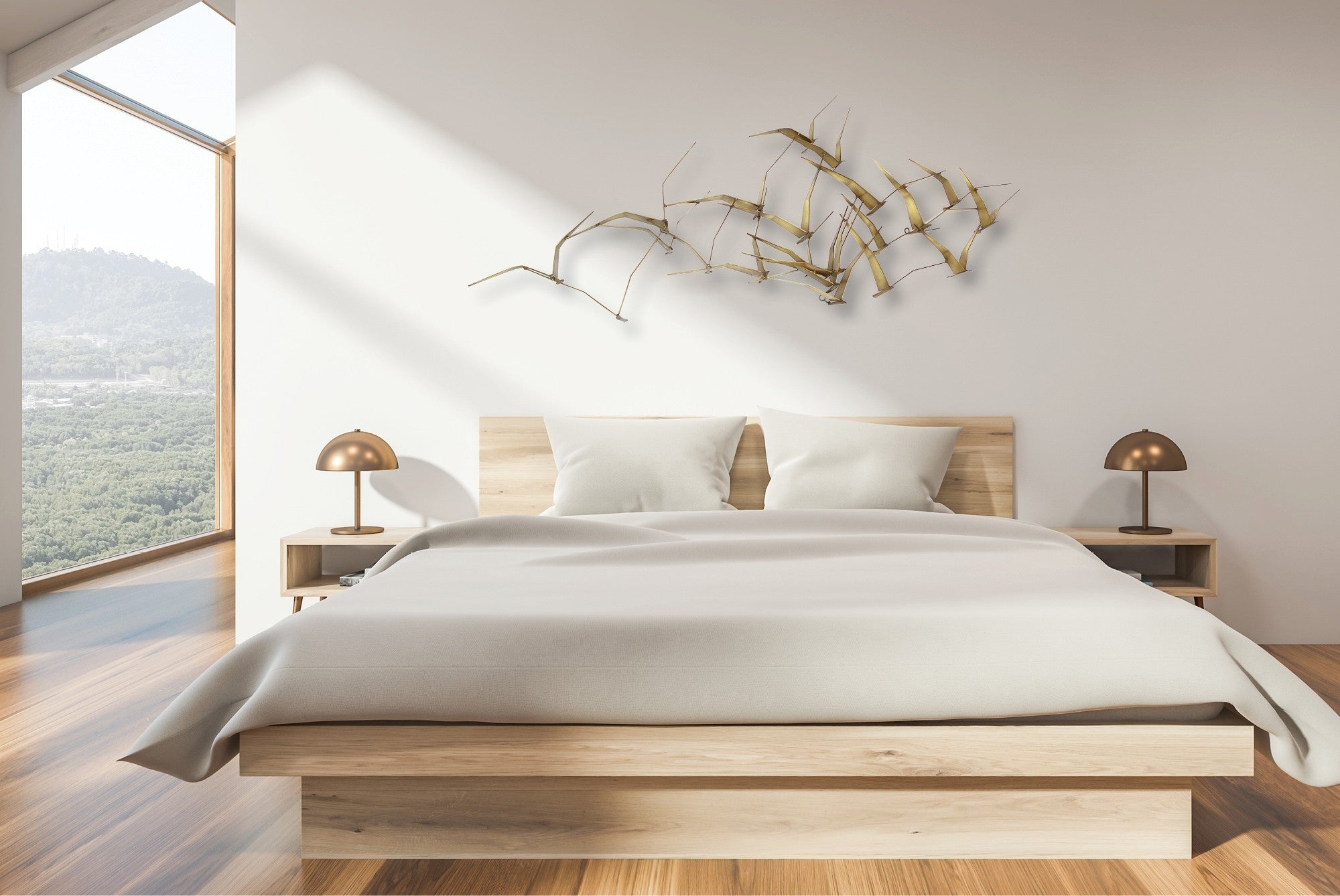 Curtis Jere metal wall art SEAGULLS II - BRASS