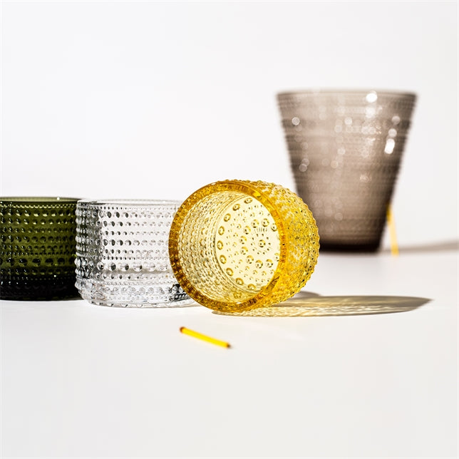 Iittala Kastehelmi Tealight candleholder 64mm Lemon yellow