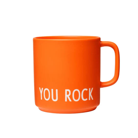 Favourite cup with handle mug YOU ROCK (Orange)