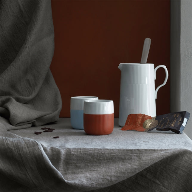 Fluted Contrast Mug 35 cl - Dove Blue