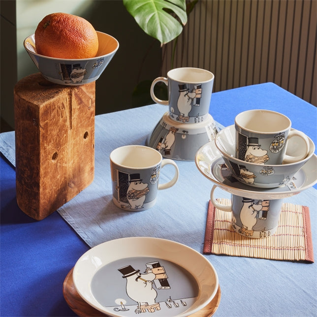 MOOMIN CLASSICS plate 19cm  / 7.5"  Moominpappa Grey