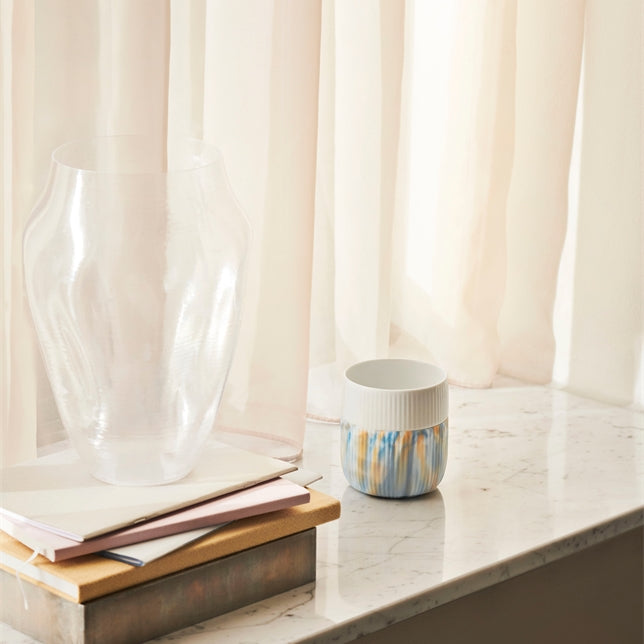 Fluted Contrast Mug 35 cl - Marble Ocean Mist