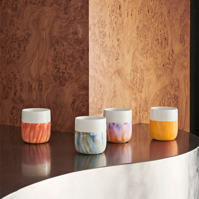 Fluted Contrast Mug 35 cl - Marble Warm Ochre