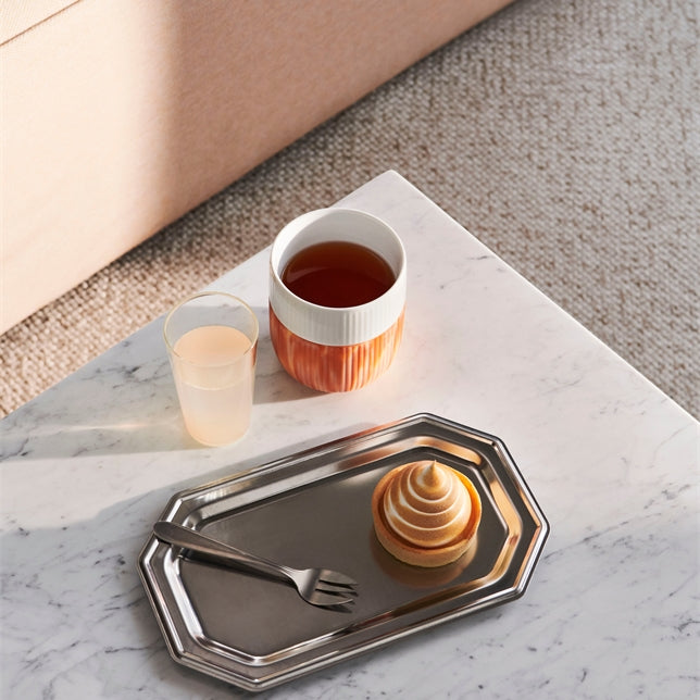 Fluted Contrast Mug 35 cl - Marble Warm Ochre
