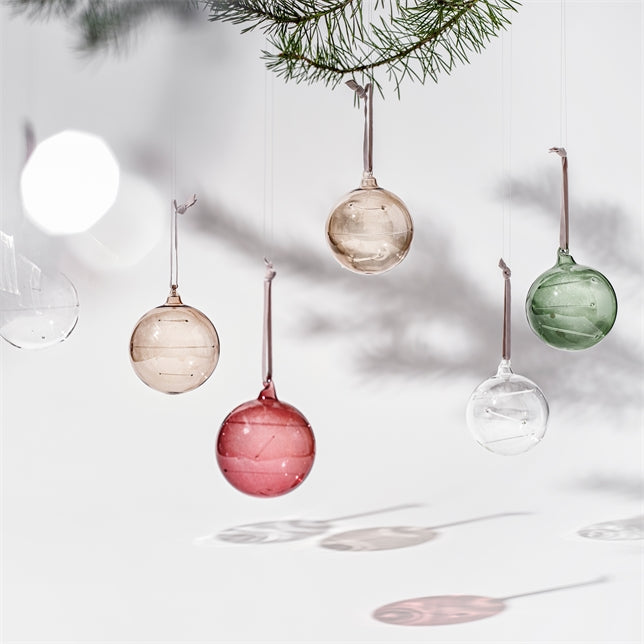 Sun ball 80mm 3.14" clear-calluna-linen 3set