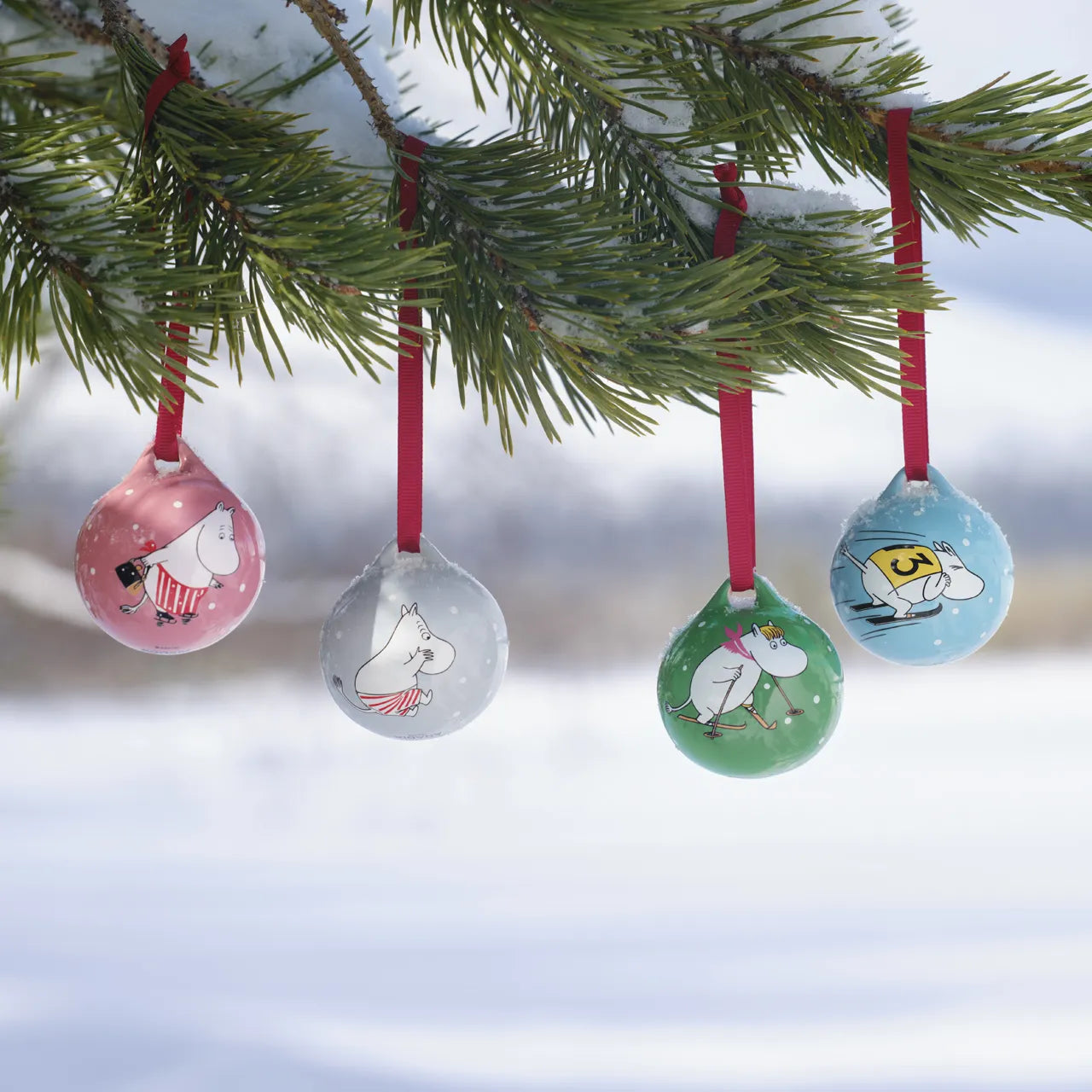 Moomin mini bauble set Winter sports 4pc