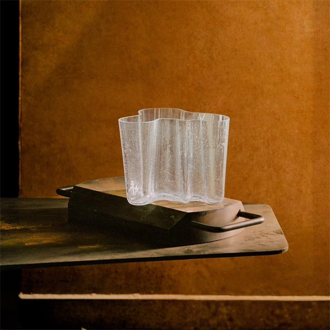 Aalto vase 160mm bubble glass clear