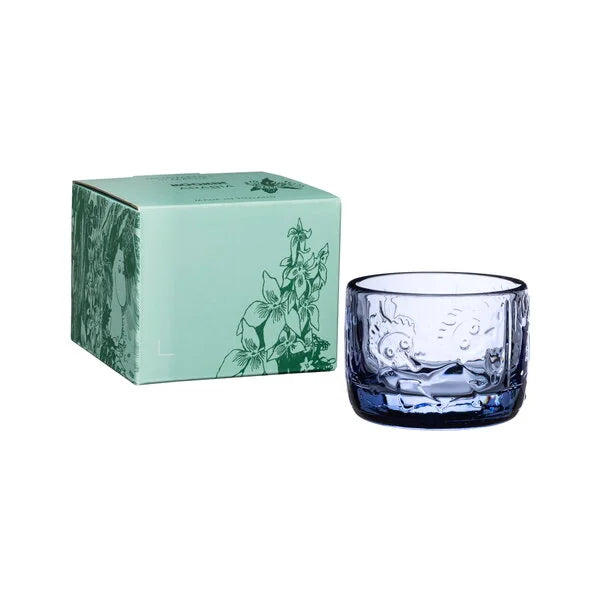 Moomin Arabia tealight candle holder, 58 mm, Mystical Forest aqua blue