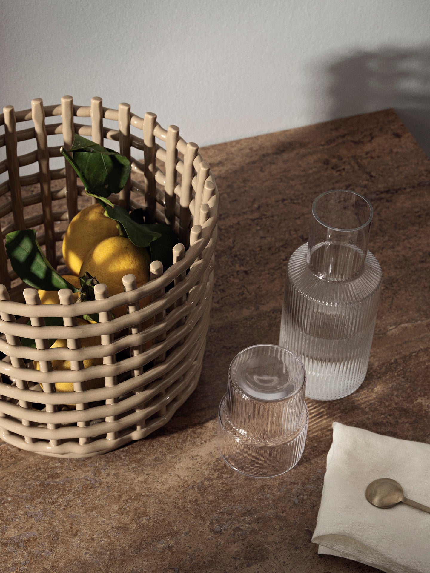 Ceramic Basket - Large - Cashmere