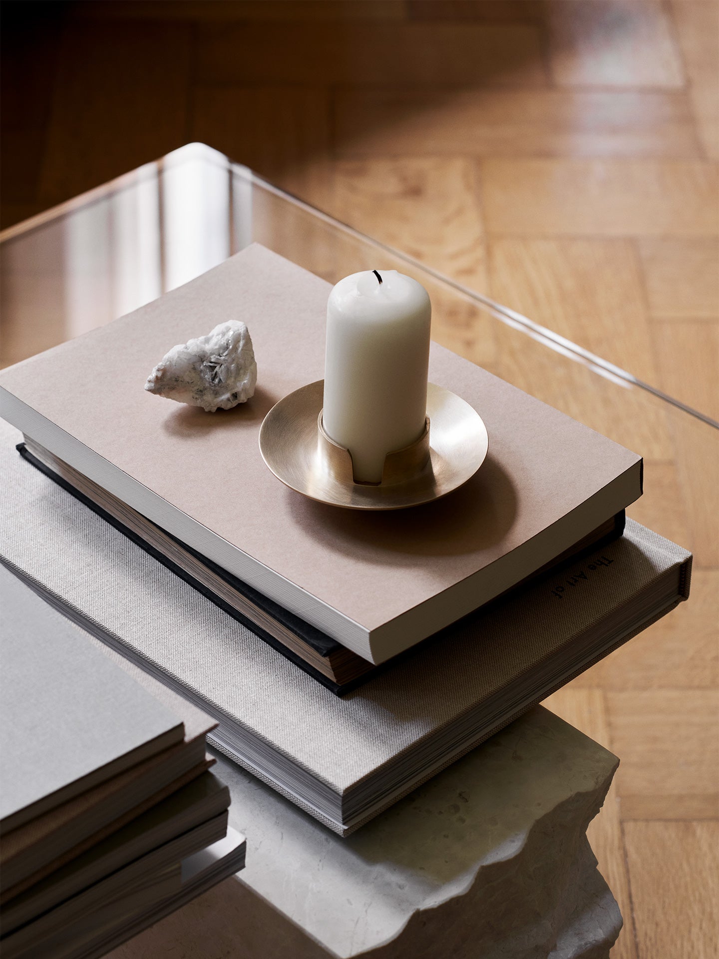 Block Candle Holder - Brass