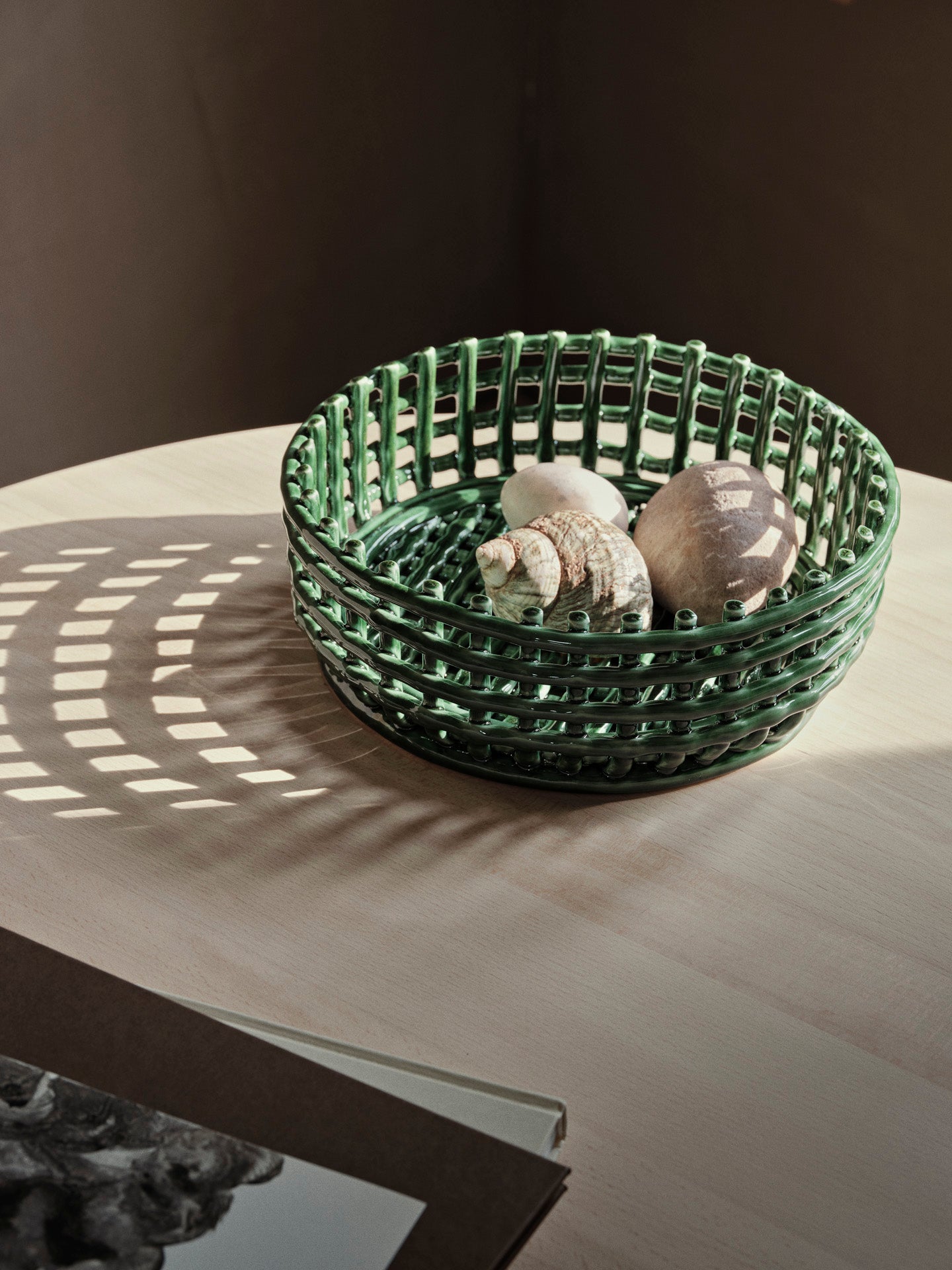 Ceramic Centrepiece - Emerald Green
