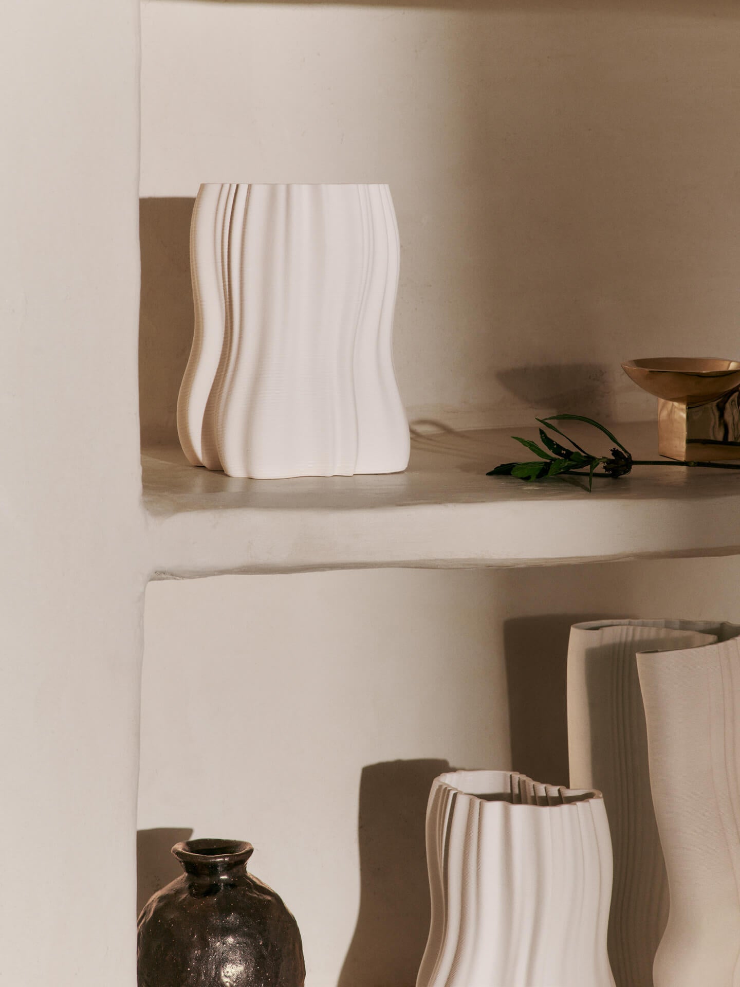 Moire Vase - H20 - Off-white