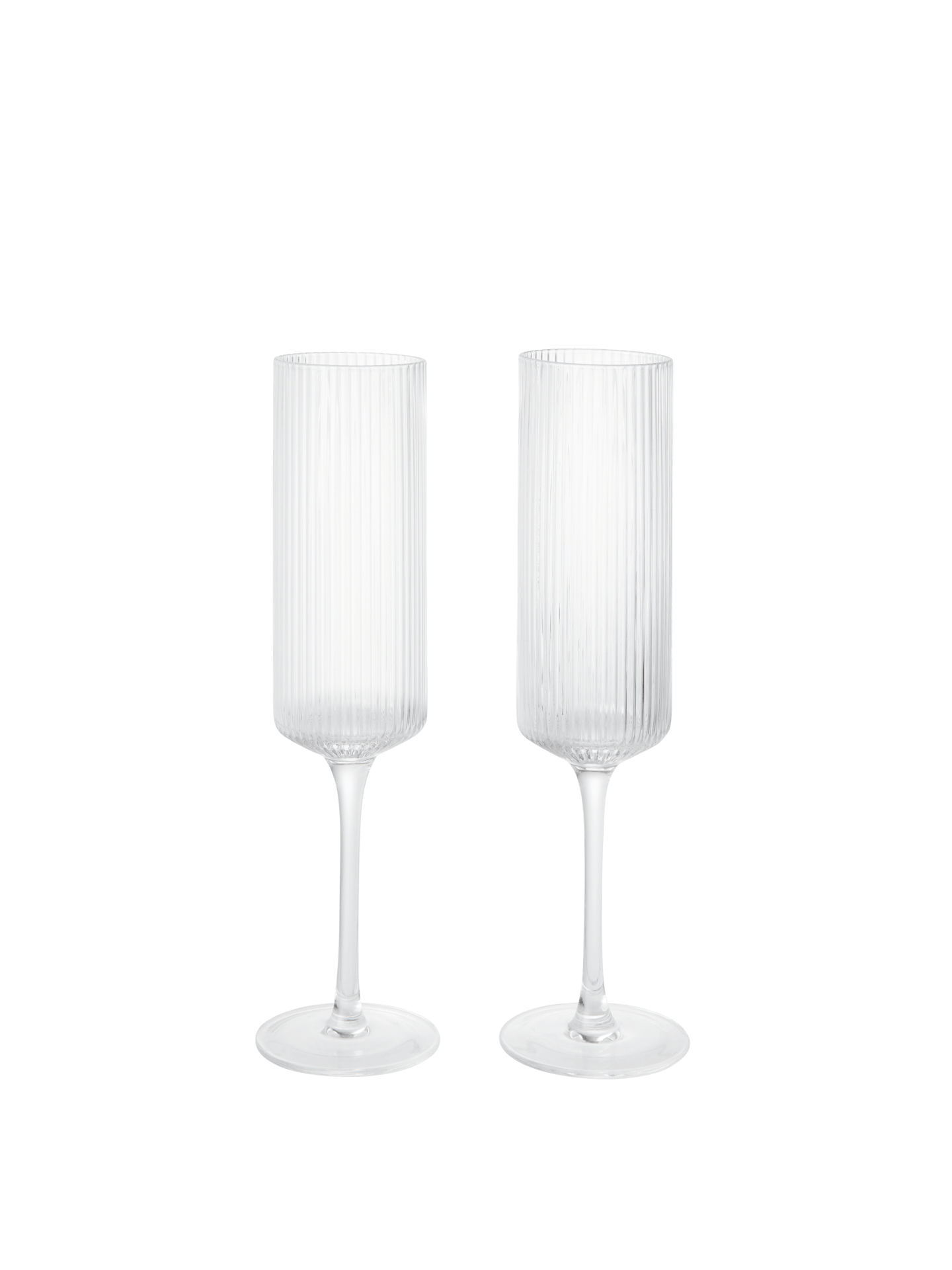 Ripple Champagne Flutes - Set of 2 - Clear