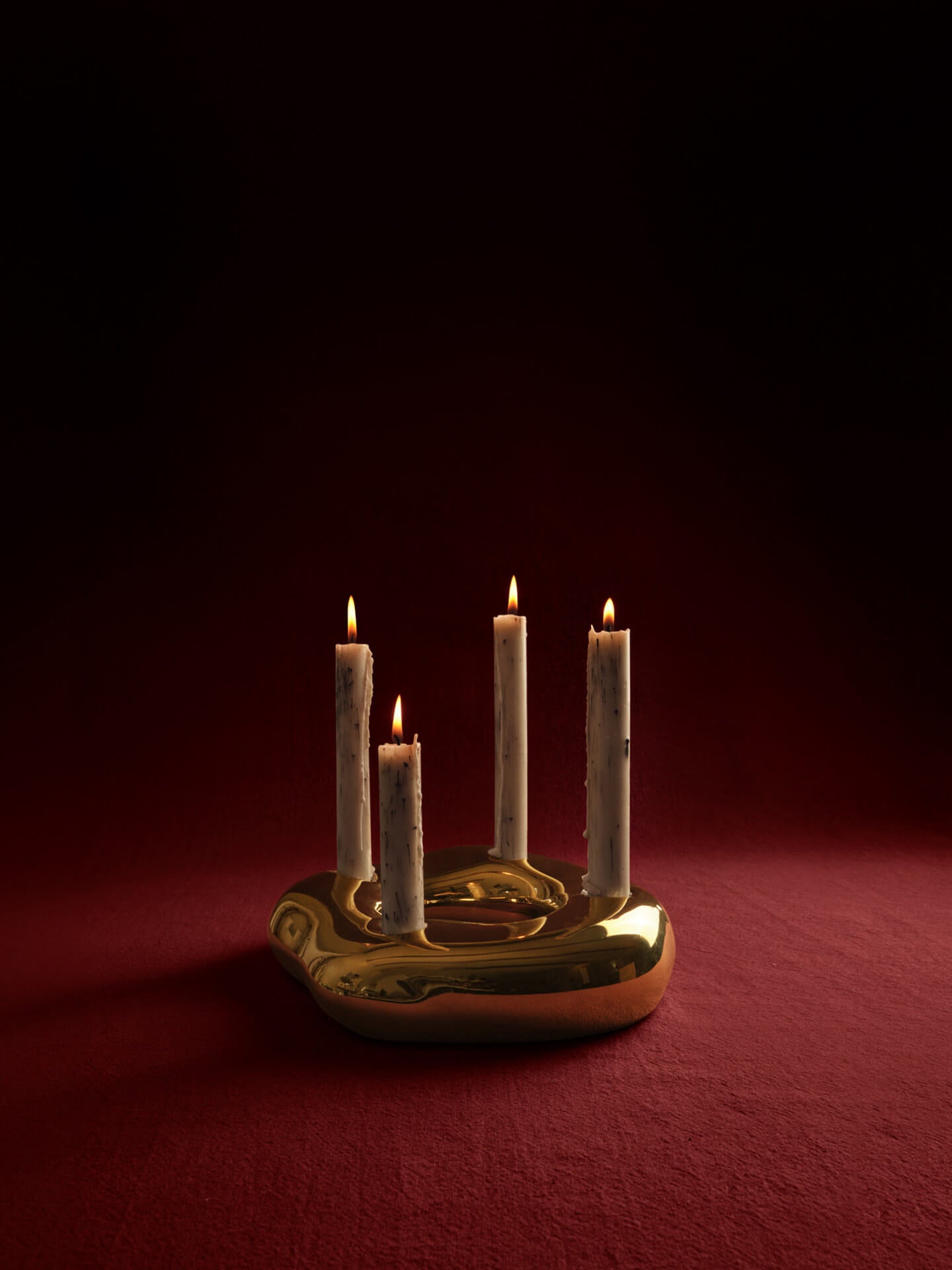 Bellure Ring Candle Holder - Brass Finish