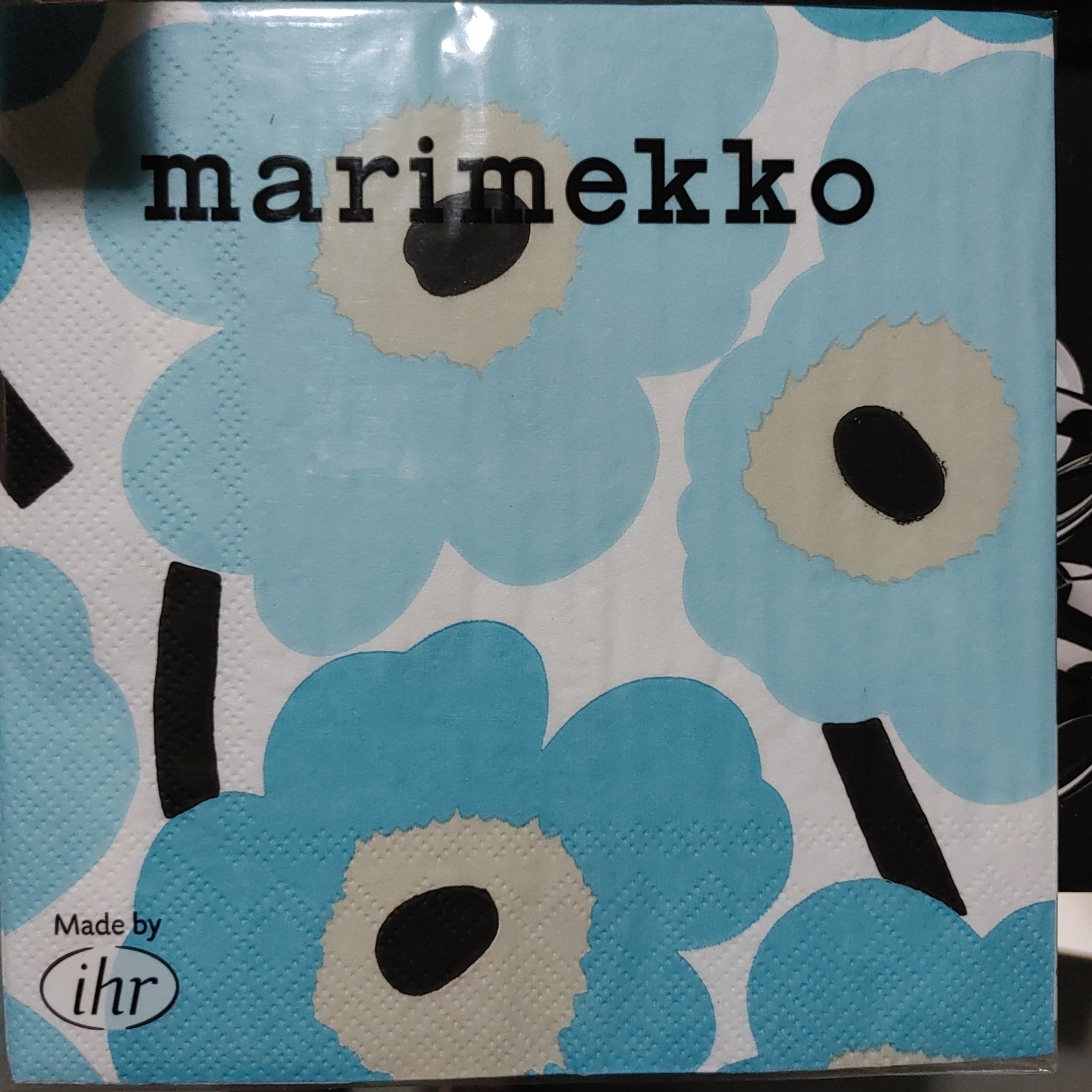 Marimekko paper napkins - Lunch size UNIKKO white silver
