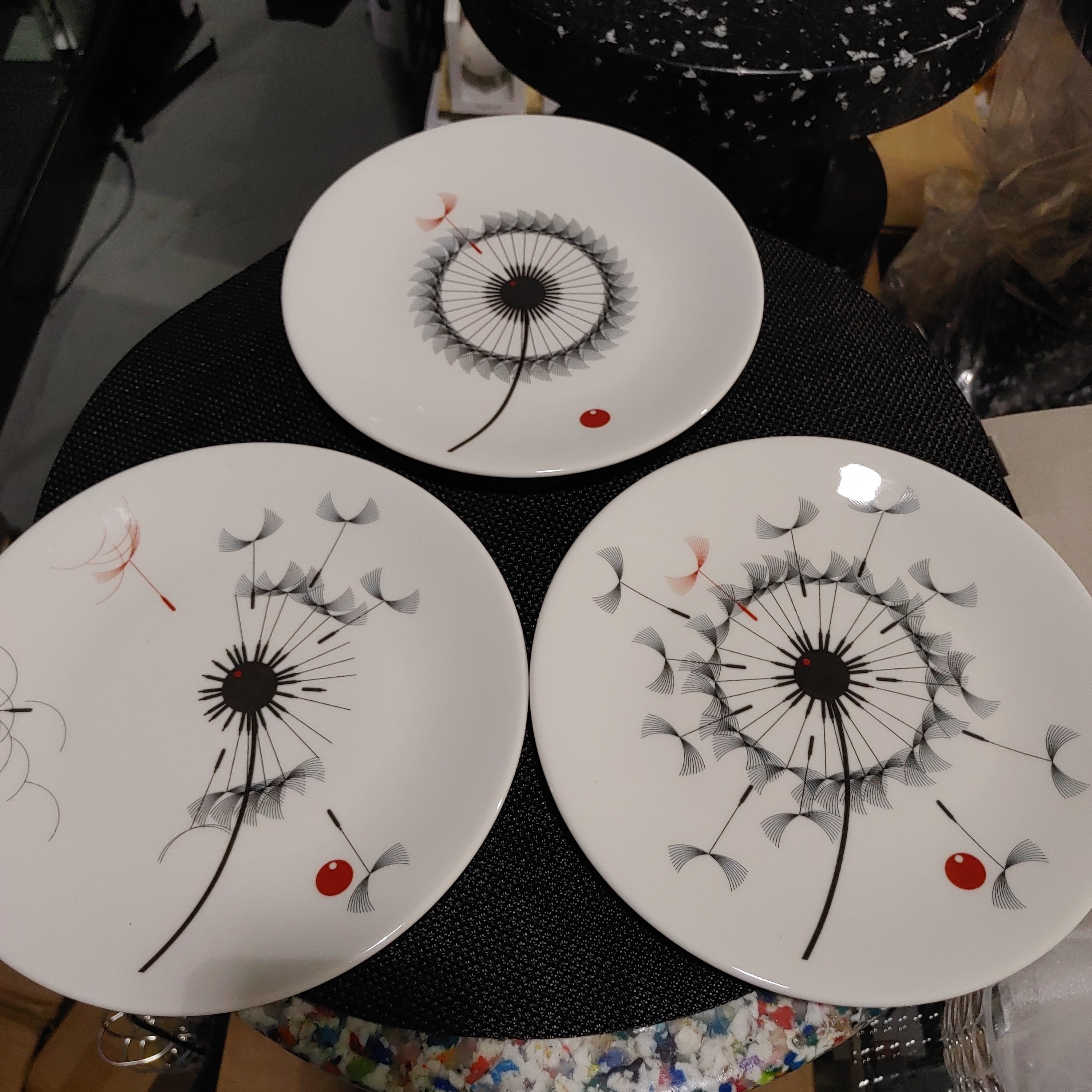 Tectonic Plate bone china collector artists #set3 plates Nano Dandilion