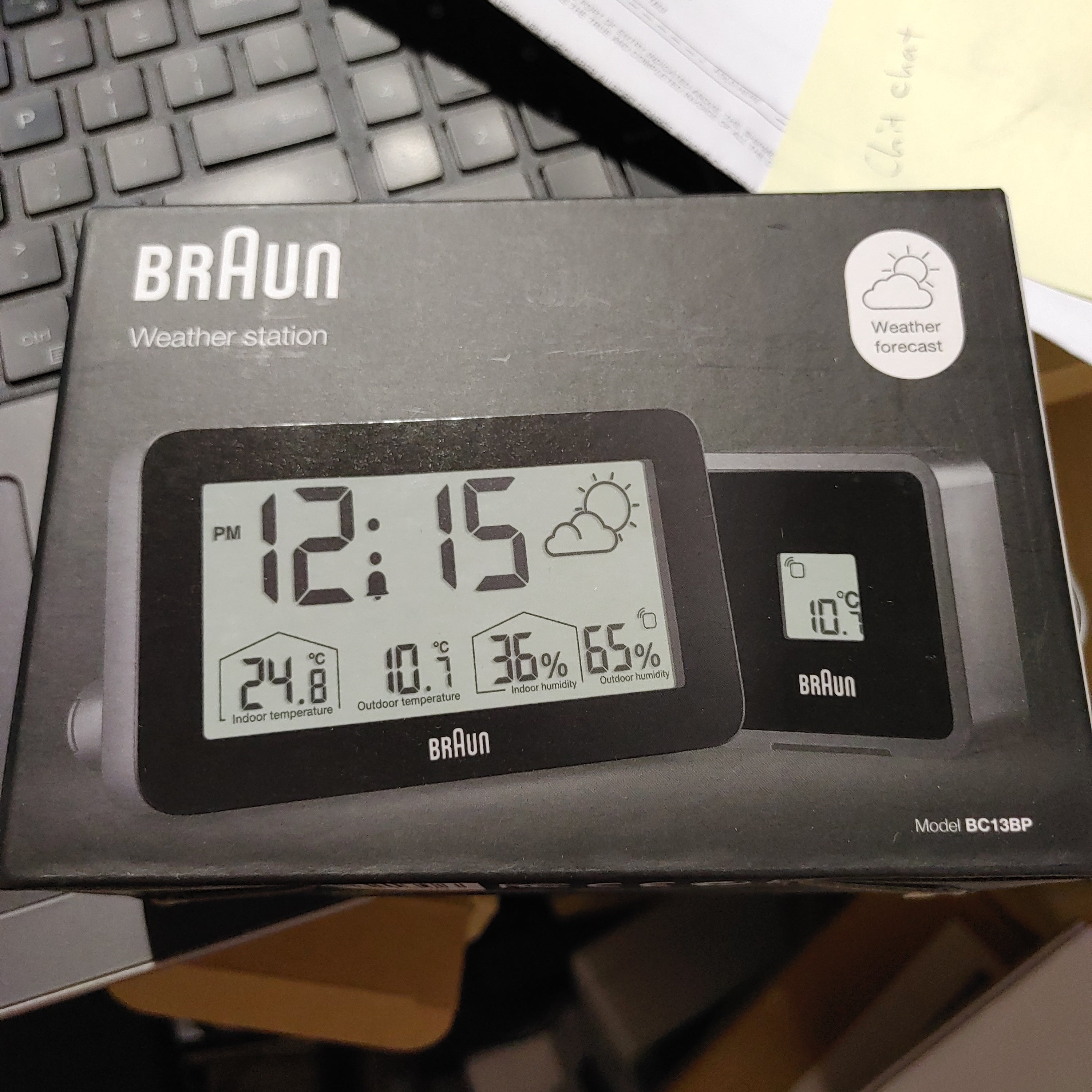 BC13BP Braun Digital Weather Station Clock - Black