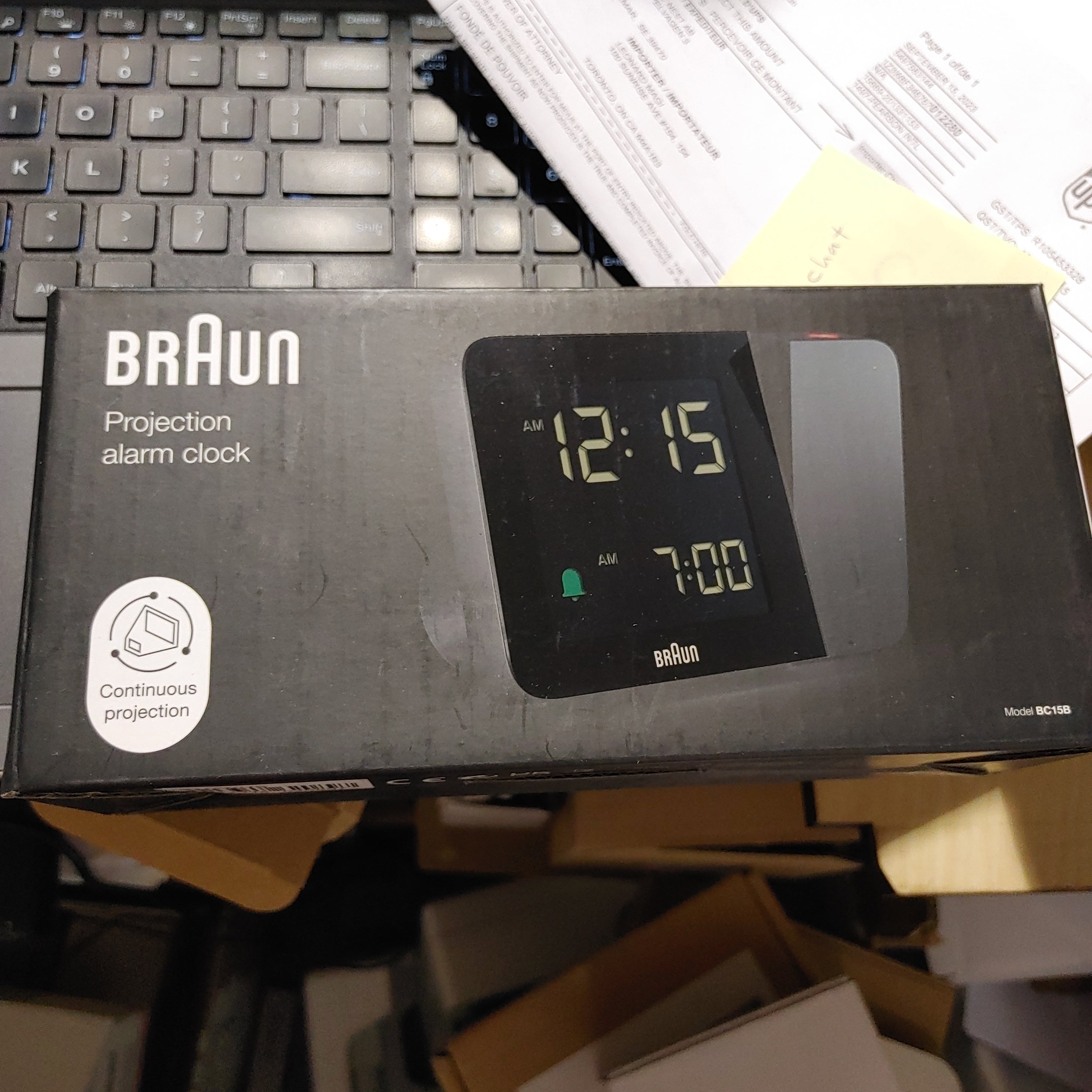 BC15B Braun Digital Projection Alarm Clock - Black