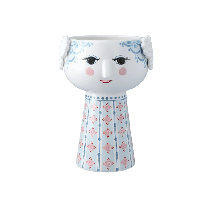 Bjørn Wiinblad Eva Vase, Light Blue, H: 7.3"