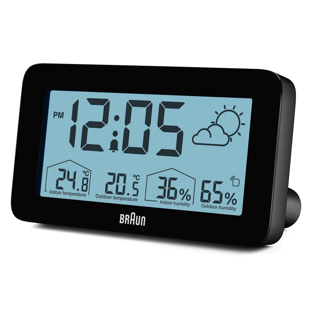 BC13BP Braun Digital Weather Station Clock - Black