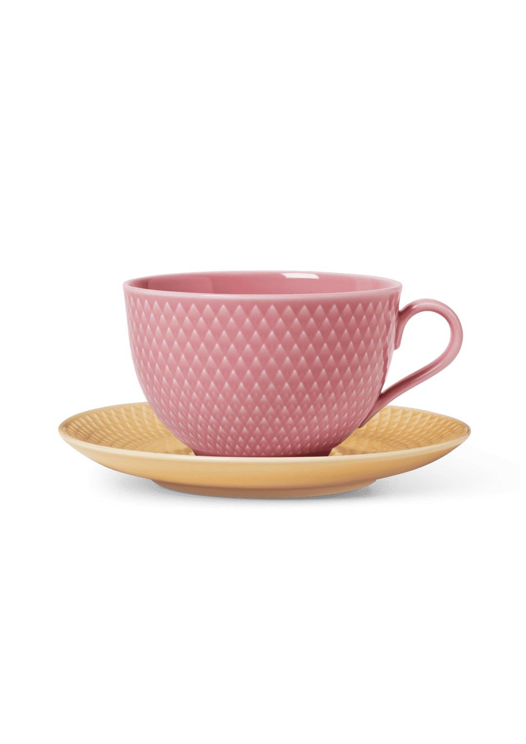 Rhombe Color Tea cup with matching saucer 39cl  rose/sand *
