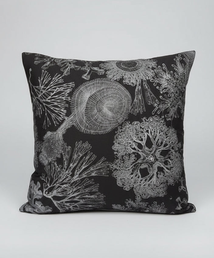 Pillow Cushion Large cover FONDALI MARINI NERO